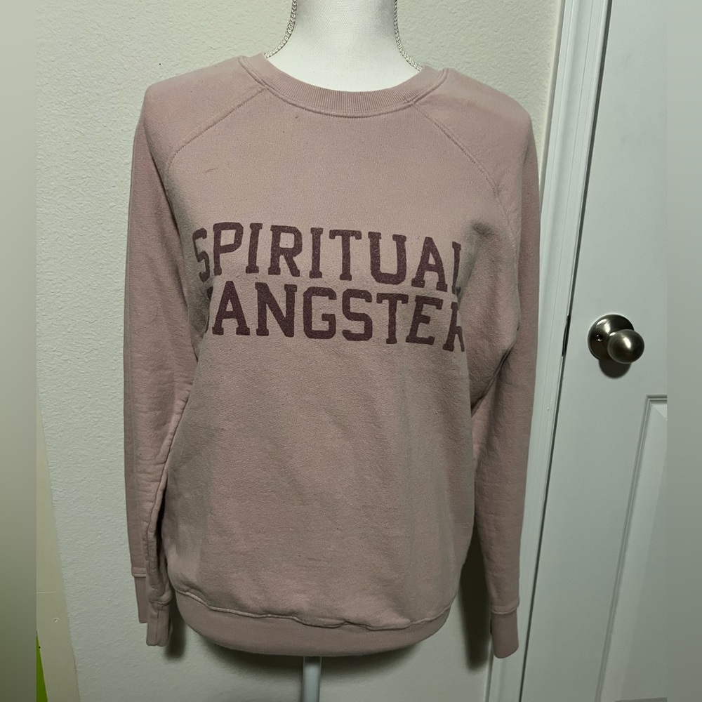 Spiritual Gangster | Pink Mauve Cotton Crew Neck Sweatshirt